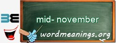 WordMeaning blackboard for mid-november